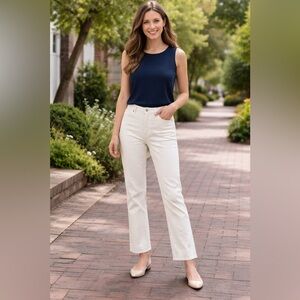 🆕 Kensie “The Ella” Women’s Vintage Luxe High Rise Straight Winter White Jeans